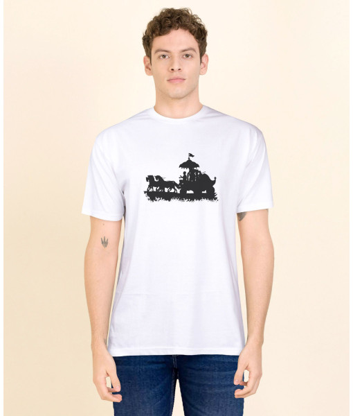 Krishna Riding Chariot Printed T-Shirt
