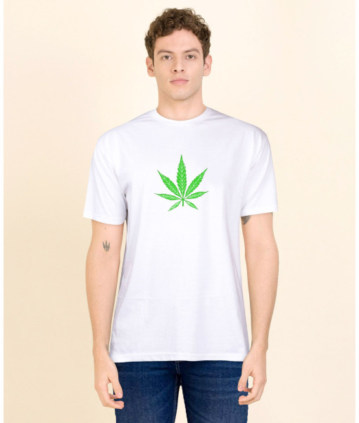 Weed Leaf Print T-Shirt
