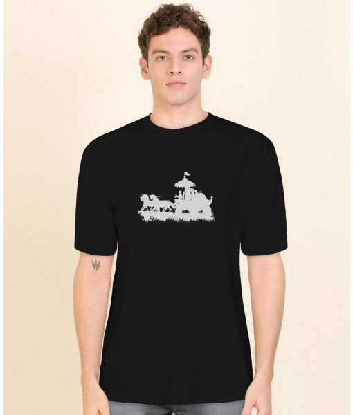 Krishna Riding Chariot Printed T-Shirt
