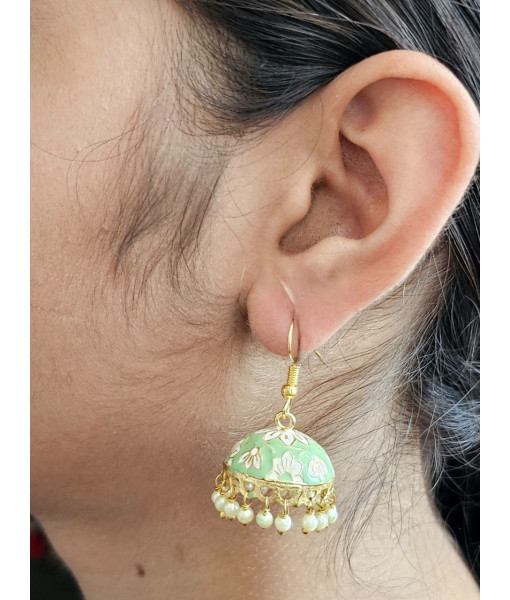 Pearl Kundan Jhumki Set – Wedding Earrings for Women