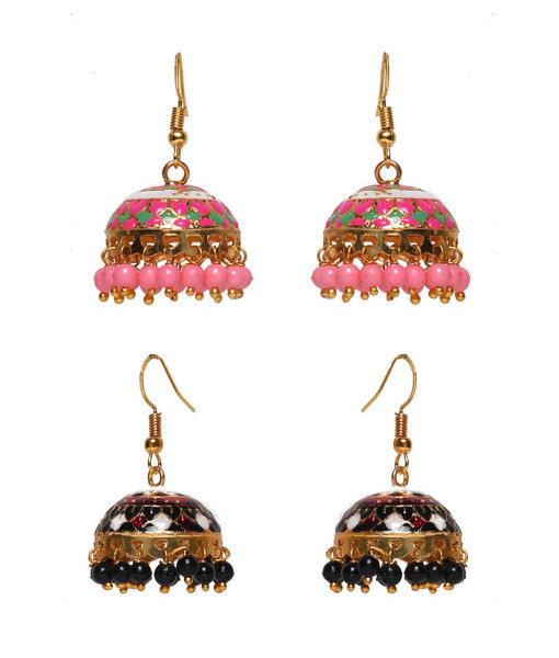 Elegant Meenakari Earrings Jhumki Set – Traditional Indian Jewelry | Sanaatani.in