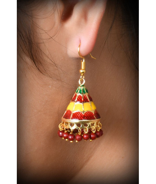 Antique Jhumki Set – Traditional South Indian Earrings
