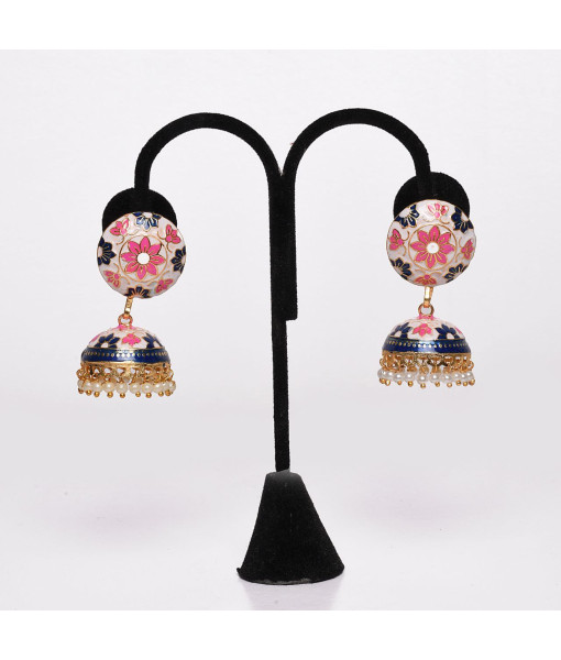 Meenakari Imitation Jhumki Set - Traditional Handcrafted Earrings | Sanaatani