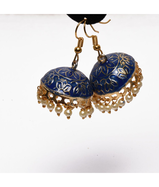 Pearl Kundan Jhumki Set – Wedding Earrings for Women