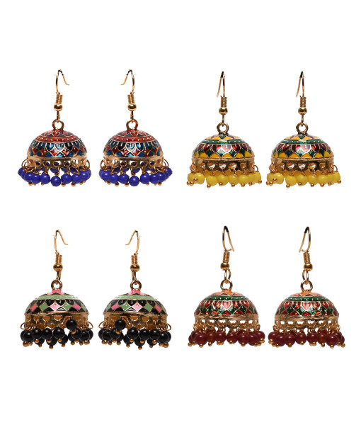 Pastel Imitation Jhumki Set - Traditional Handcrafted Jewelry