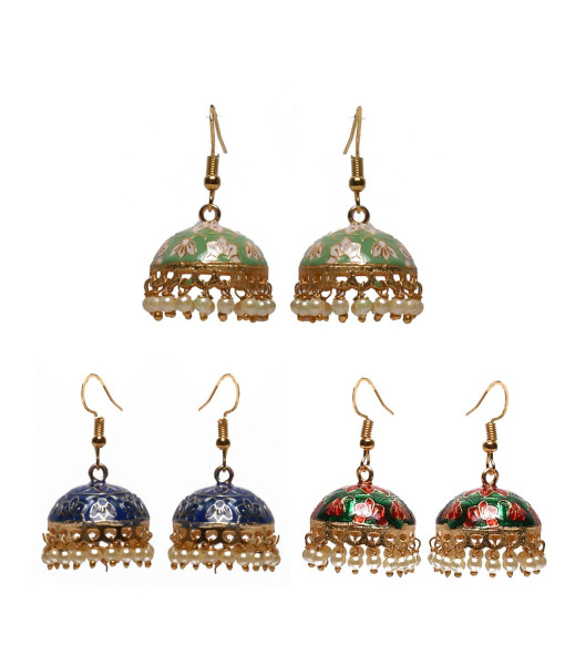Pearl Kundan Jhumki Set – Wedding Earrings for Women