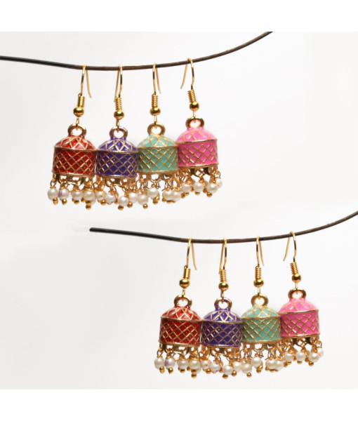 Traditional Imitation Jhumki Set - Handcrafted Jewelry