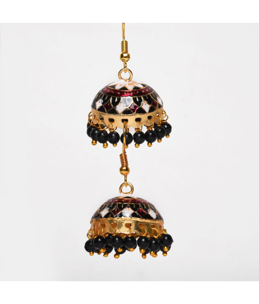 Elegant Meenakari Earrings Jhumki Set – Traditional Indian Jewelry | Sanaatani.in