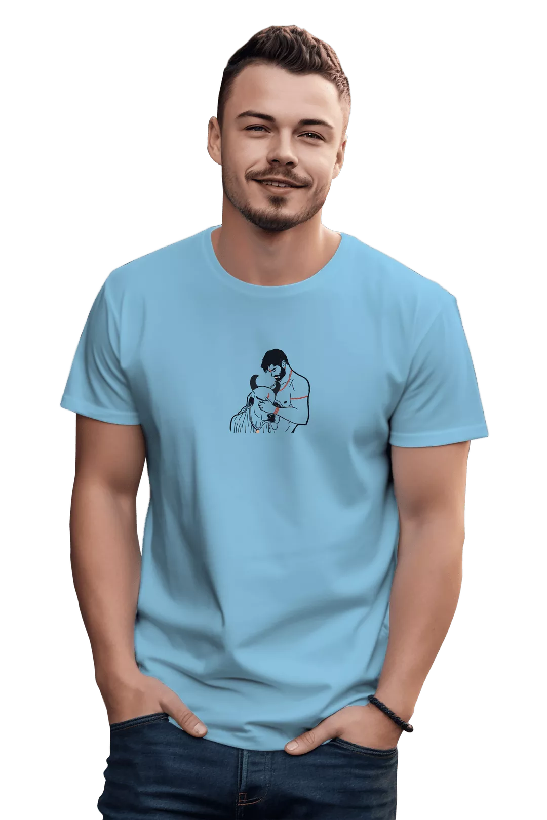 Nandi And Mahadev Print T-Shirt - Image 12