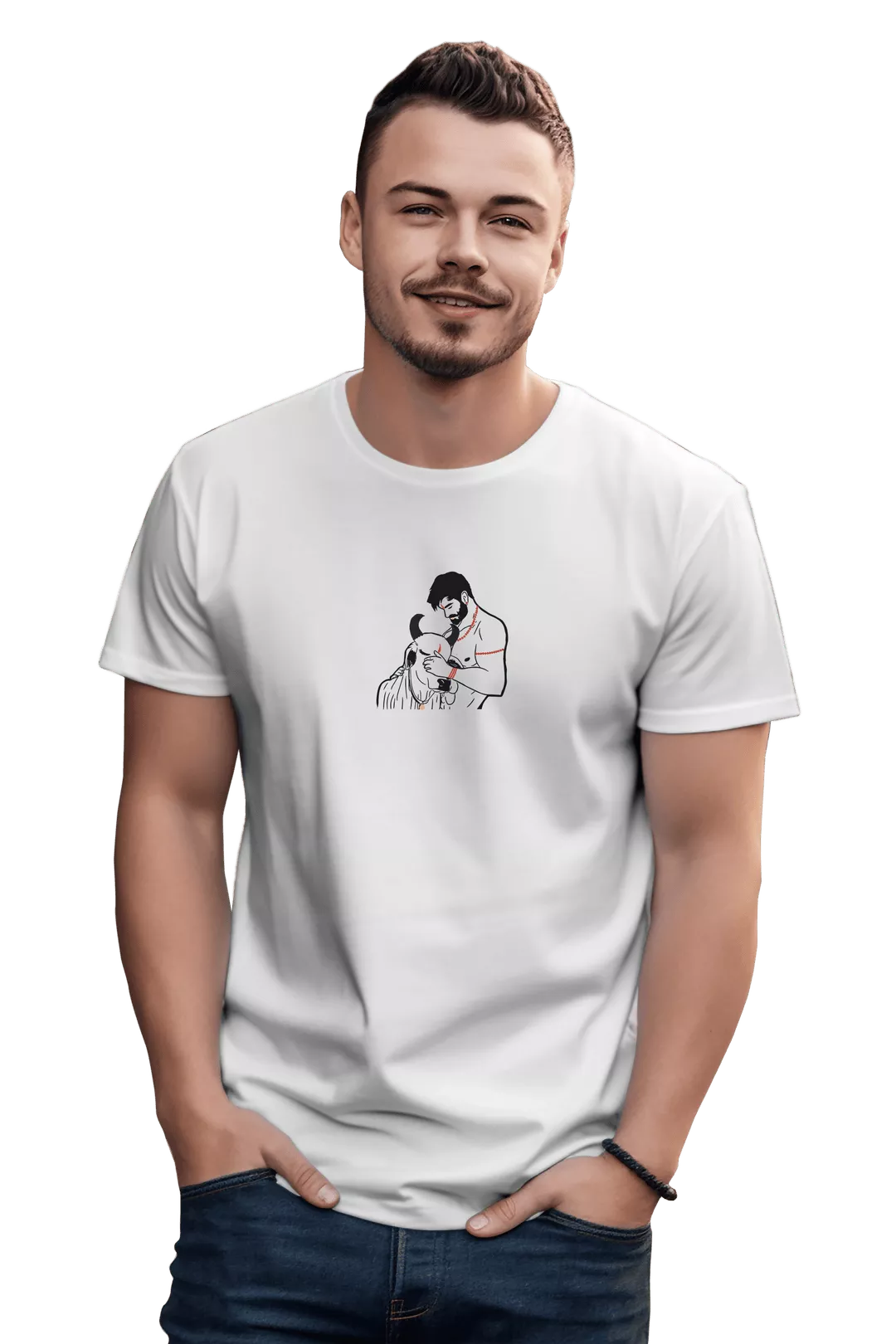 Nandi And Mahadev Print T-Shirt