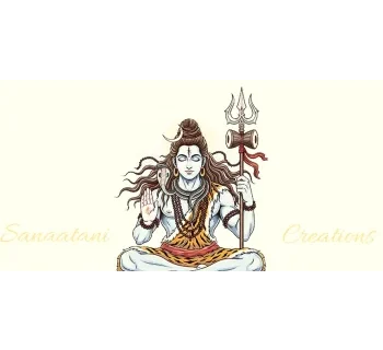 Detailed image of Lord Shiva's form, showcasing the symbolism of the trident, crescent moon, and third eye.