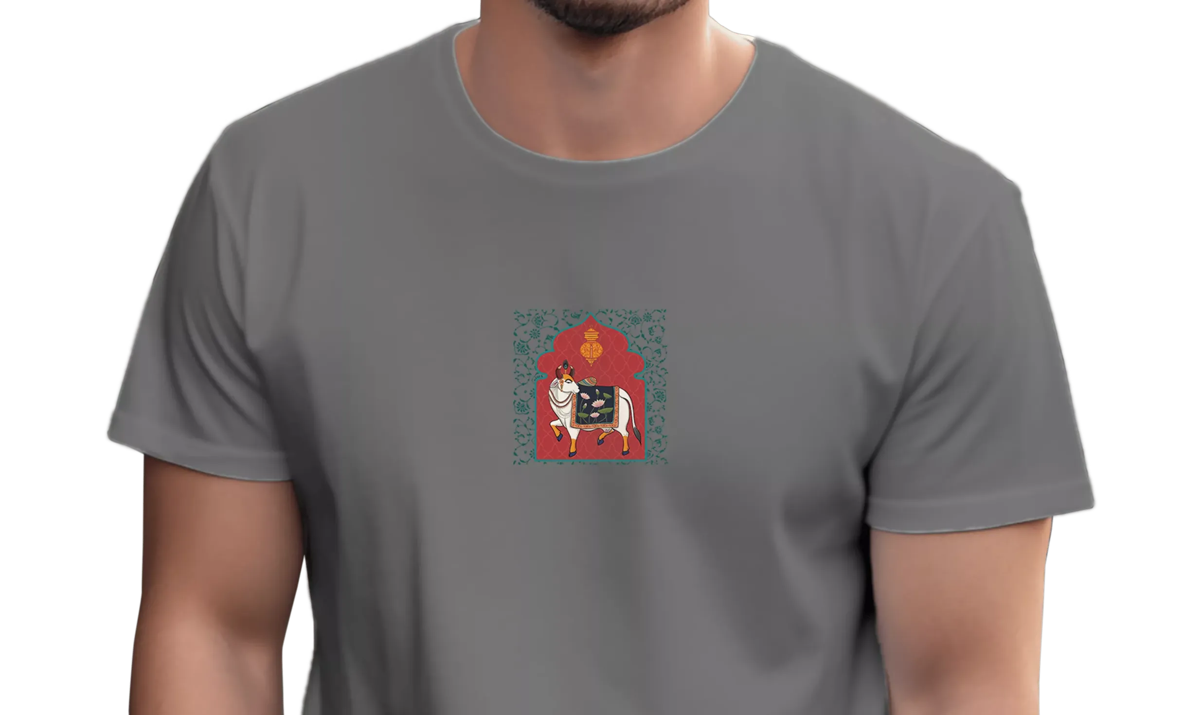 Cow Pichhwai Print T-Shirt - Image 26