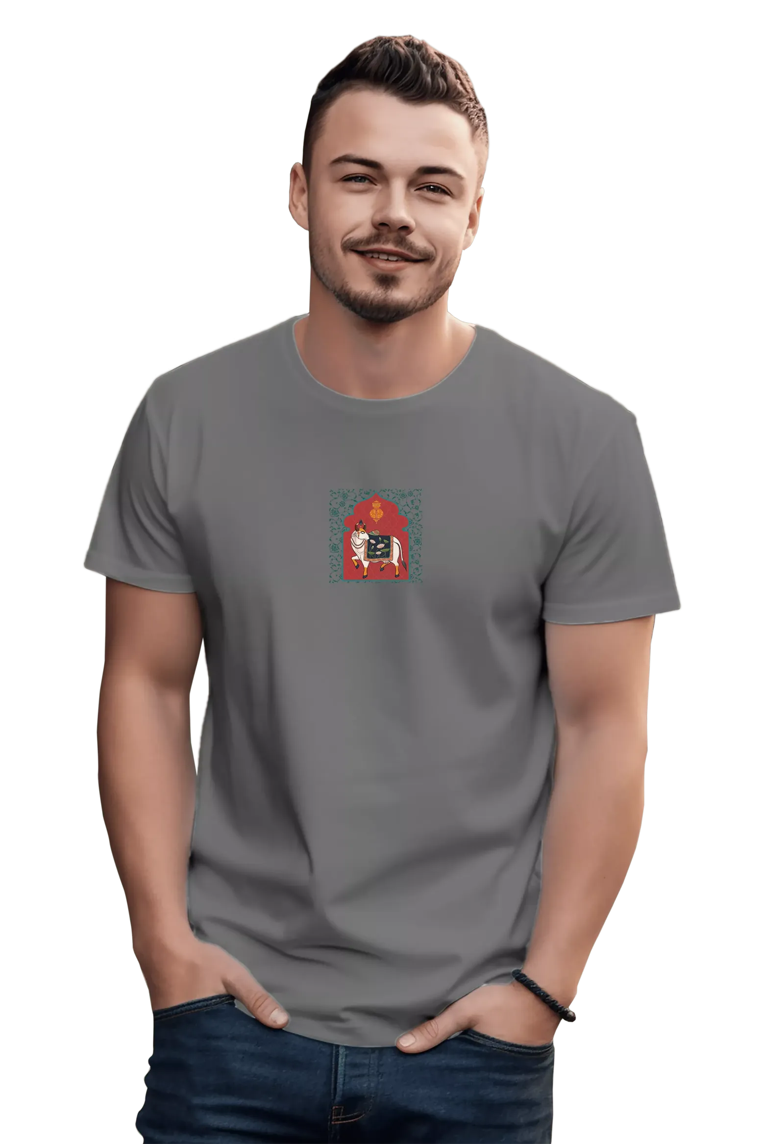 Cow Pichhwai Print T-Shirt - Image 25