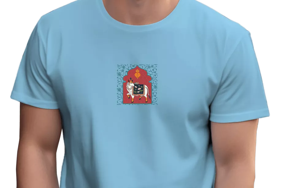 Cow Pichhwai Print T-Shirt - Image 16