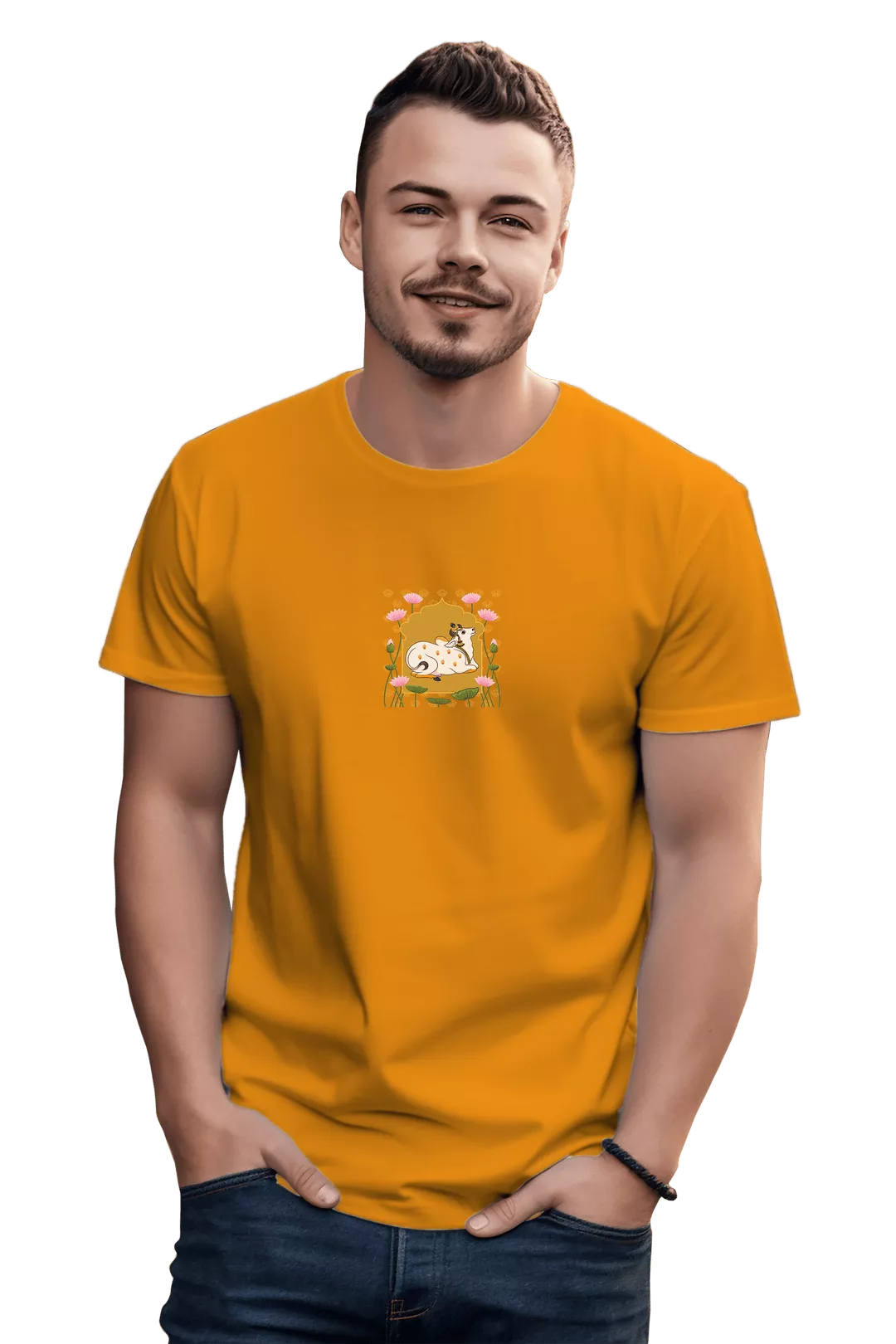 Cow Pichhwai Print T-Shirt - Image 23