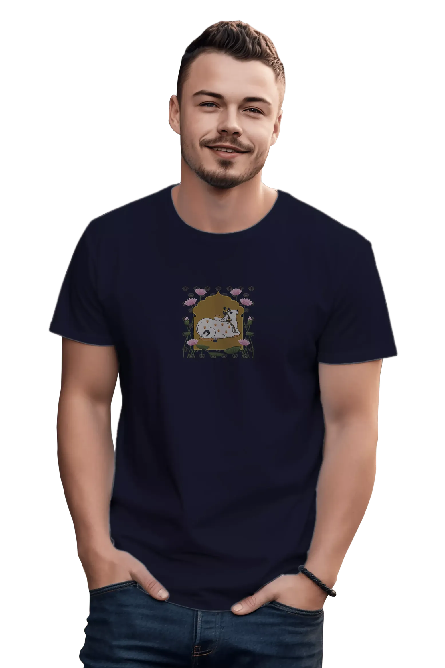 Cow Pichhwai Print T-Shirt - Image 12