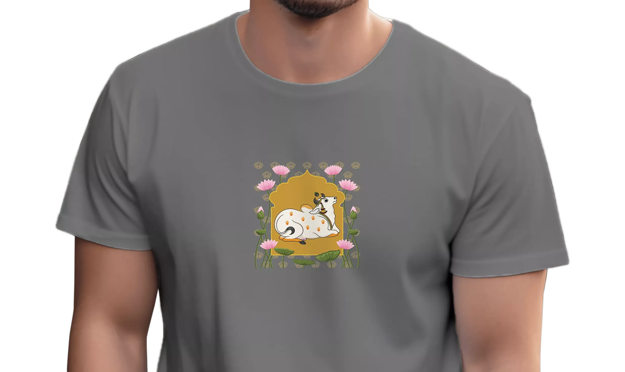 Cow Pichhwai Print T-Shirt - Image 20