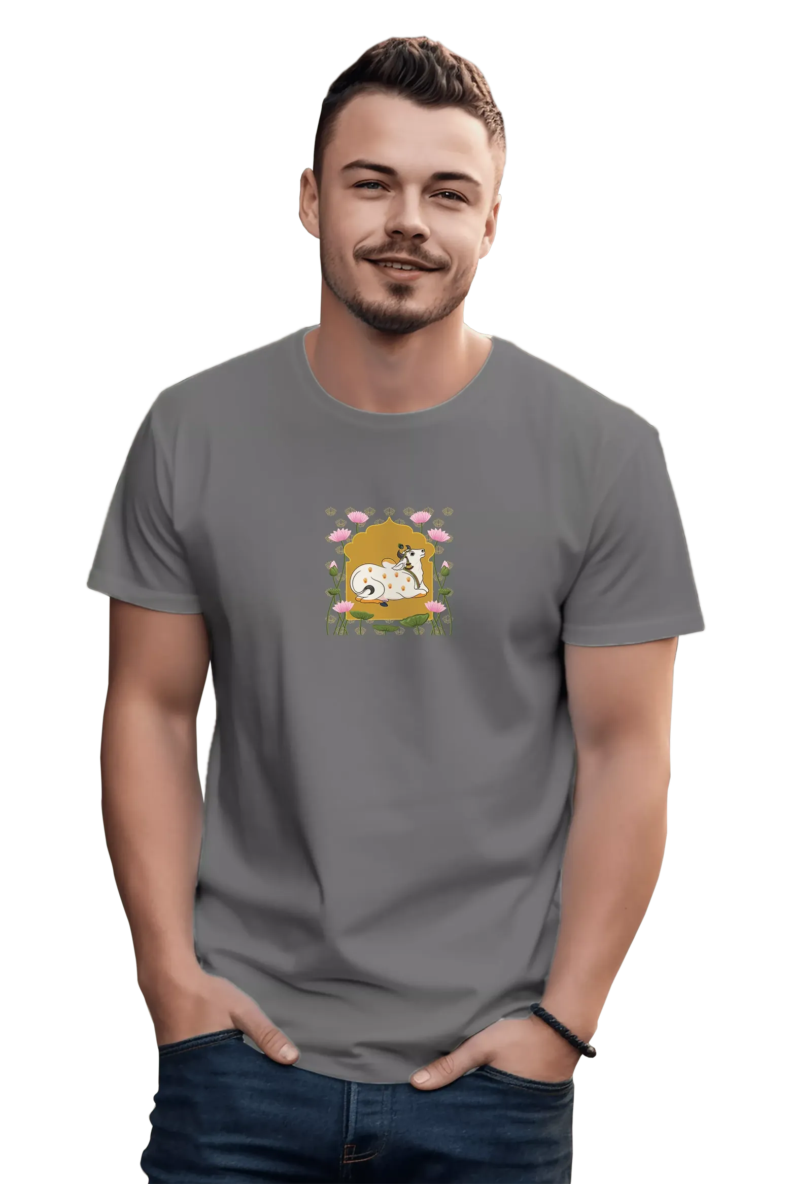 Cow Pichhwai Print T-Shirt - Image 21