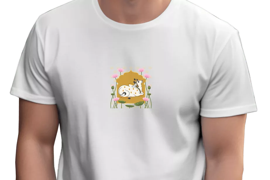 Cow Pichhwai Print T-Shirt - Image 3
