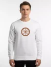 Dharma Chakra Printed Crewneck Sweatshirt - Wheel of Righteousness | Sanaatani