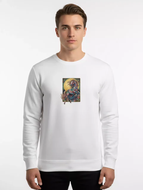 Majestic Indian Horse Graphics Sweatshirt - Noble Steed | Sanaatani