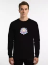 Kamal Lotus Flower Print Crewneck Sweatshirt - Purity Symbol | Sanaatani